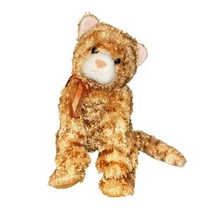 Ty Beanie Baby Cat Orange Tabby Plush Toy 2001 100% Silk